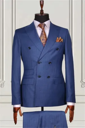 Suzhoufashion Fuchsia Double Breasted Close Fitting Prom Suits For Men