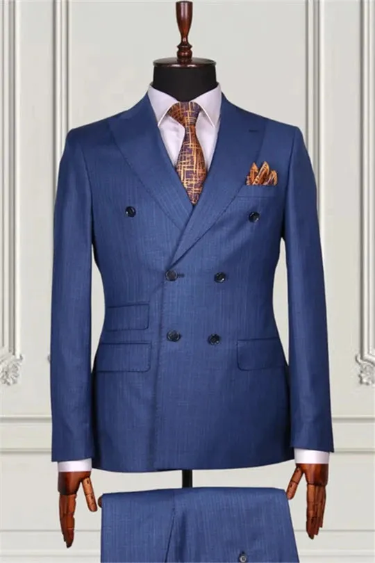 Suzhoufashion Fuchsia Double Breasted Close Fitting Prom Suits For Men