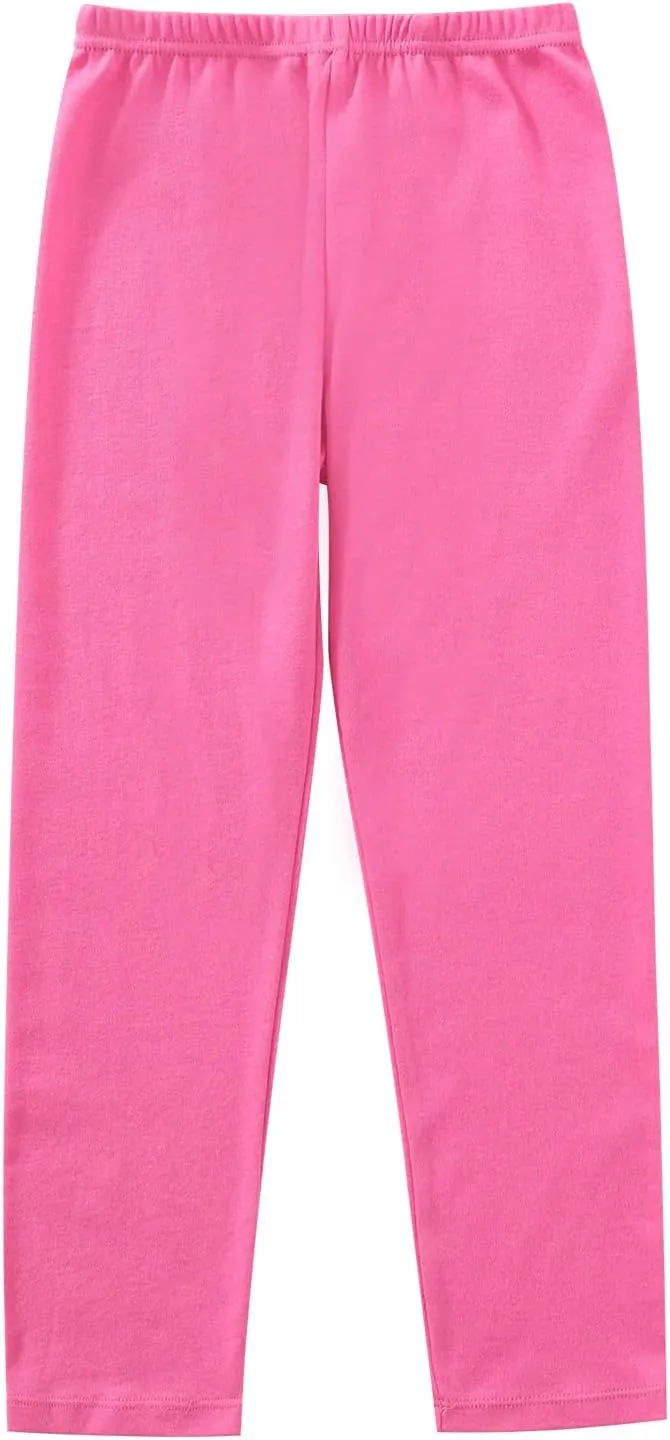 Toddler Girls' Soft Cotton Pants, 4-Pack Leggings, 2-6 Years