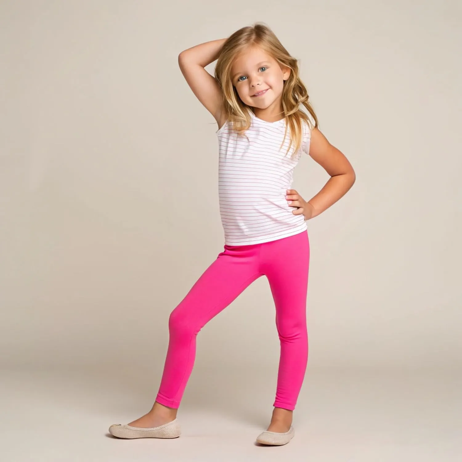Toddler Girls' Soft Cotton Pants, 4-Pack Leggings, 2-6 Years