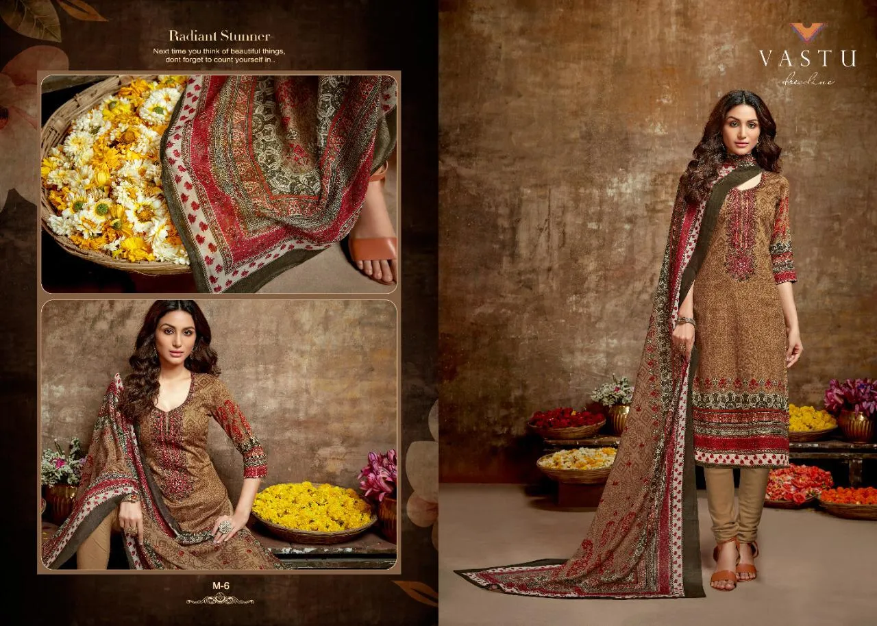 Vastu Tex Malhar Satin Cotton Casual Wear Salwar Suit Collections