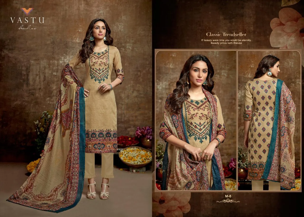 Vastu Tex Malhar Satin Cotton Casual Wear Salwar Suit Collections