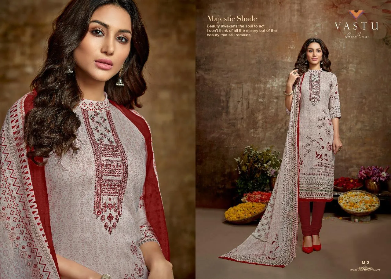 Vastu Tex Malhar Satin Cotton Casual Wear Salwar Suit Collections