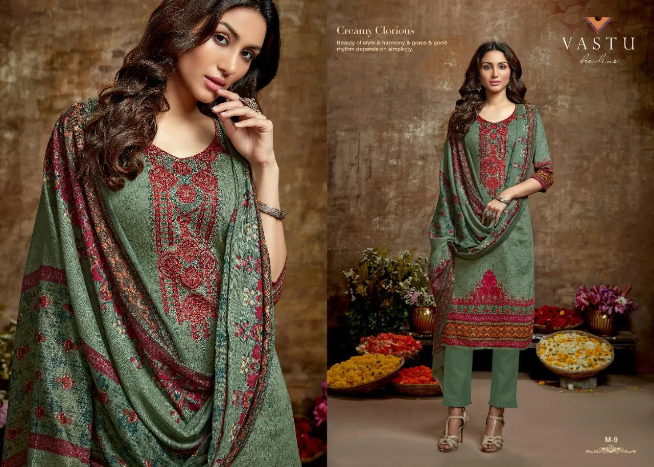 Vastu Tex Malhar Satin Cotton Casual Wear Salwar Suit Collections