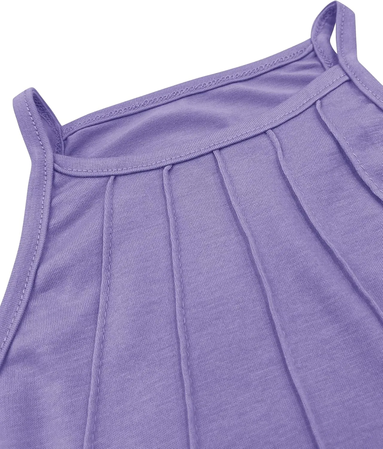 Vivitulip Girls Sleeveless Tank Top Cute Pleated Halter Neck Summer Cami Shirt