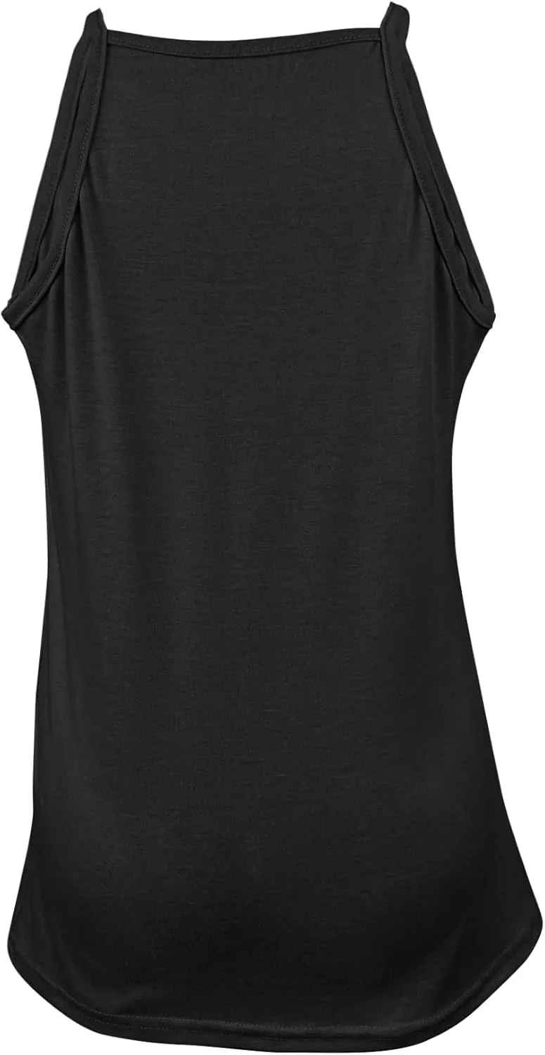 Vivitulip Girls Sleeveless Tank Top Cute Pleated Halter Neck Summer Cami Shirt