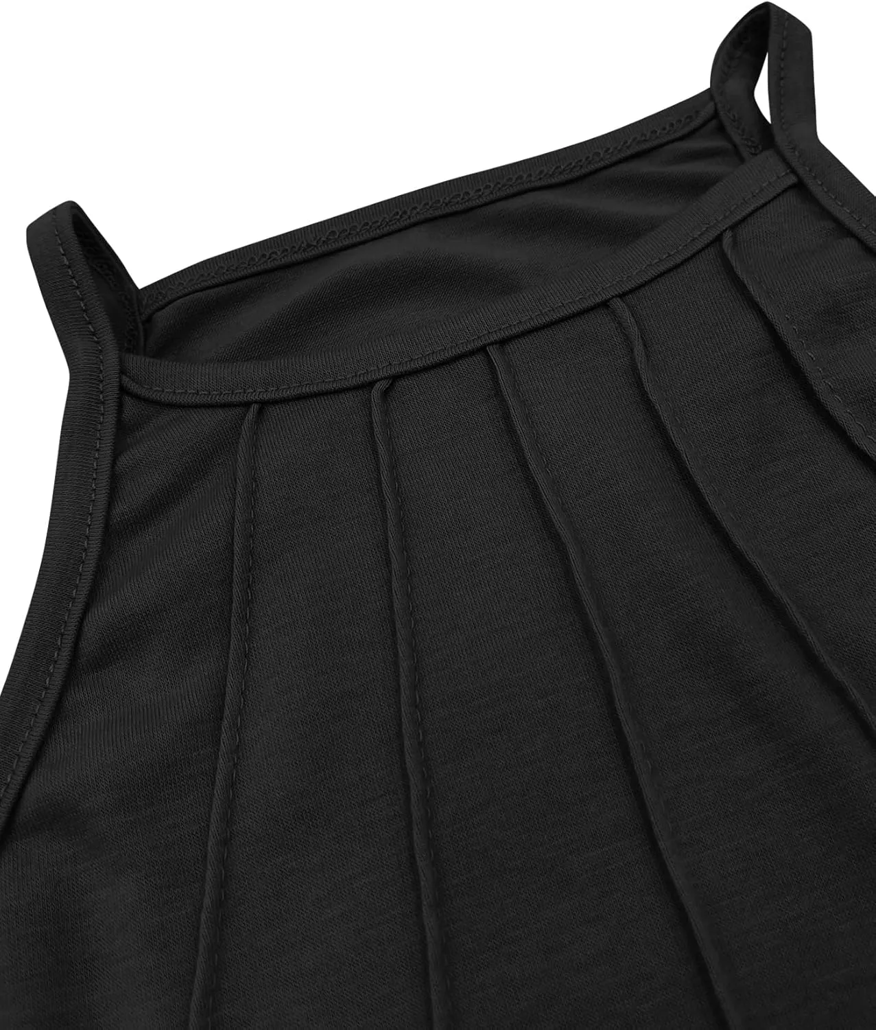 Vivitulip Girls Sleeveless Tank Top Cute Pleated Halter Neck Summer Cami Shirt