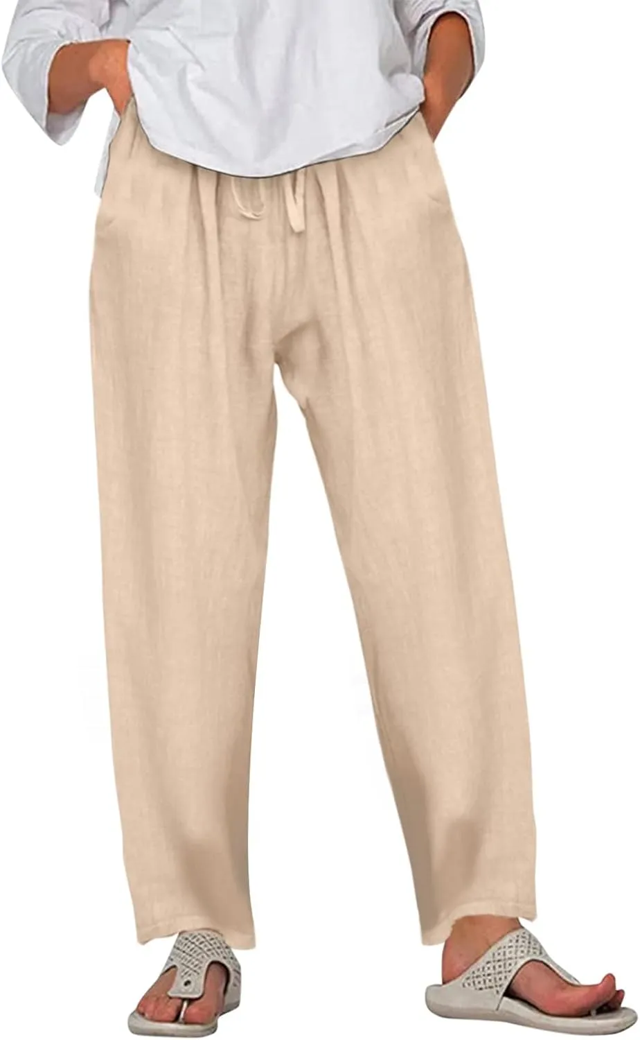 Wide Leg Sweatpants Winter Opaque Yoga Slacks with Pockets Barrel Pants Water Resistant